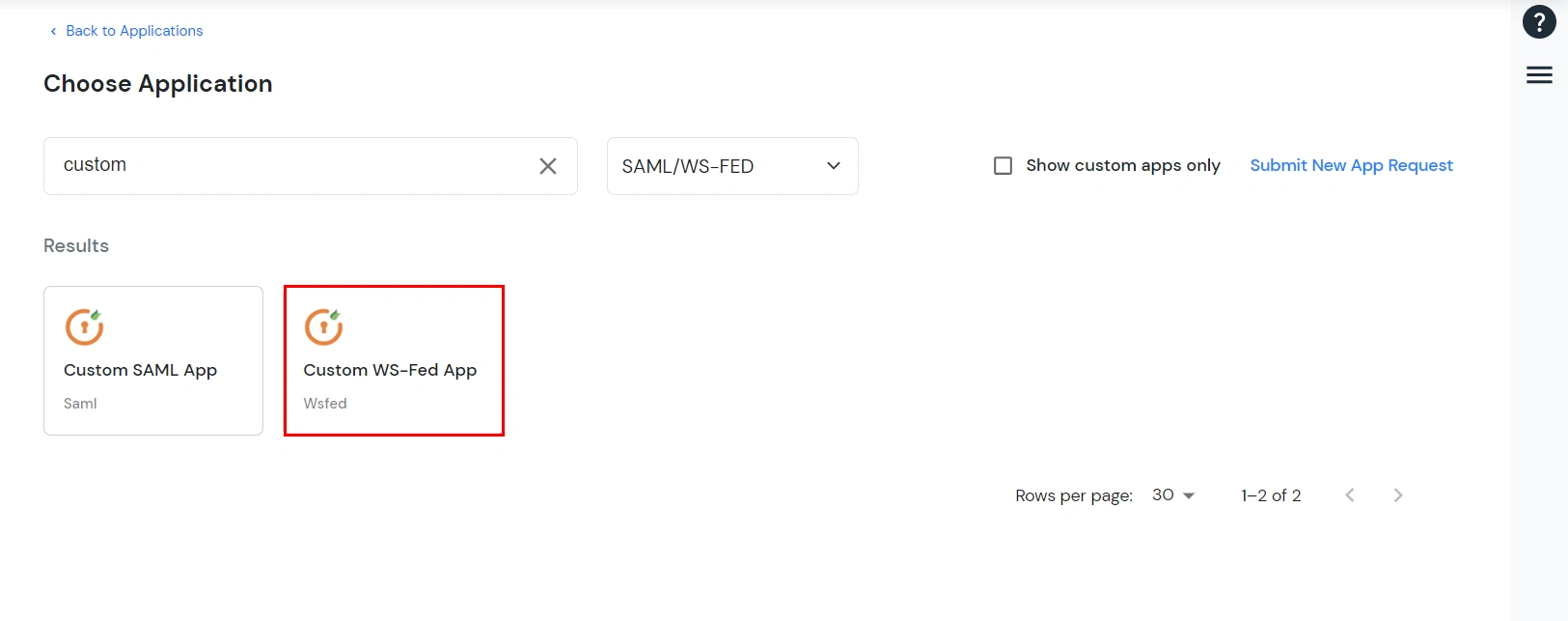 Custom WS–FED App