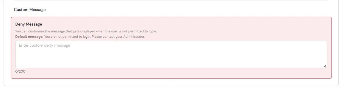 Customize Deny Message