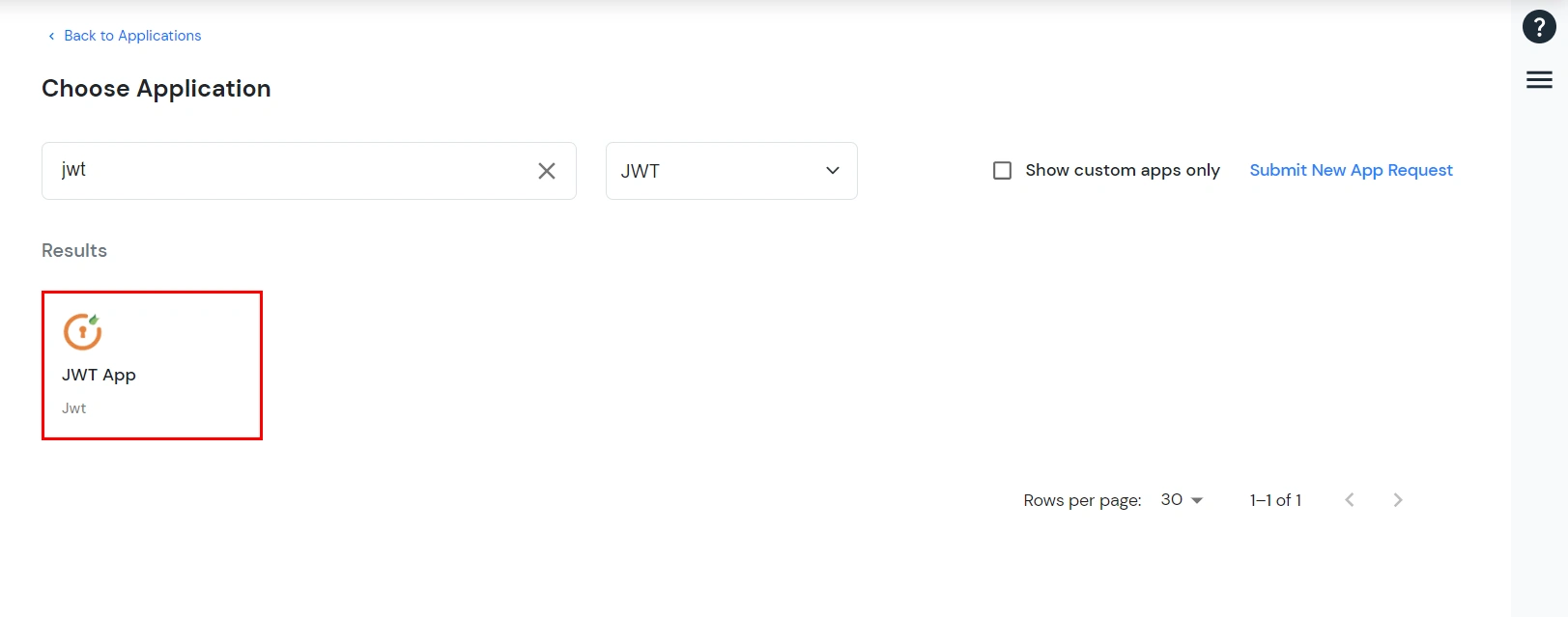 Search JWT application