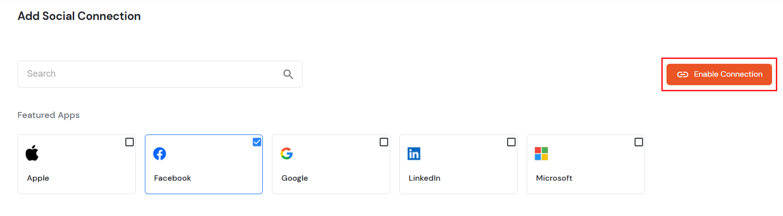 Facebook SSO : Select Facebook OAuth