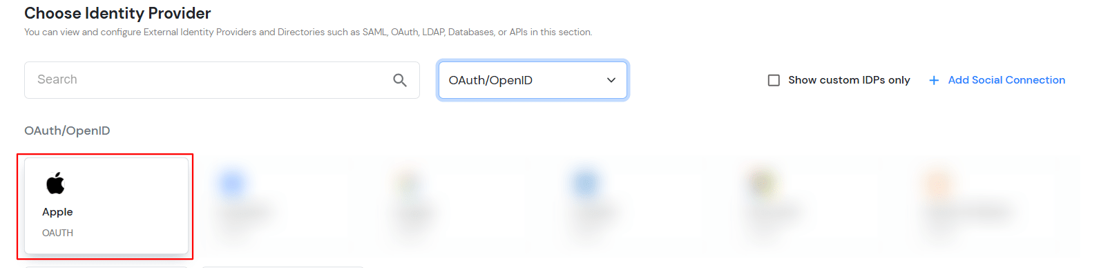 Select OAuth to setup Symfony as IDP : Select Apple OAuth 2.0
