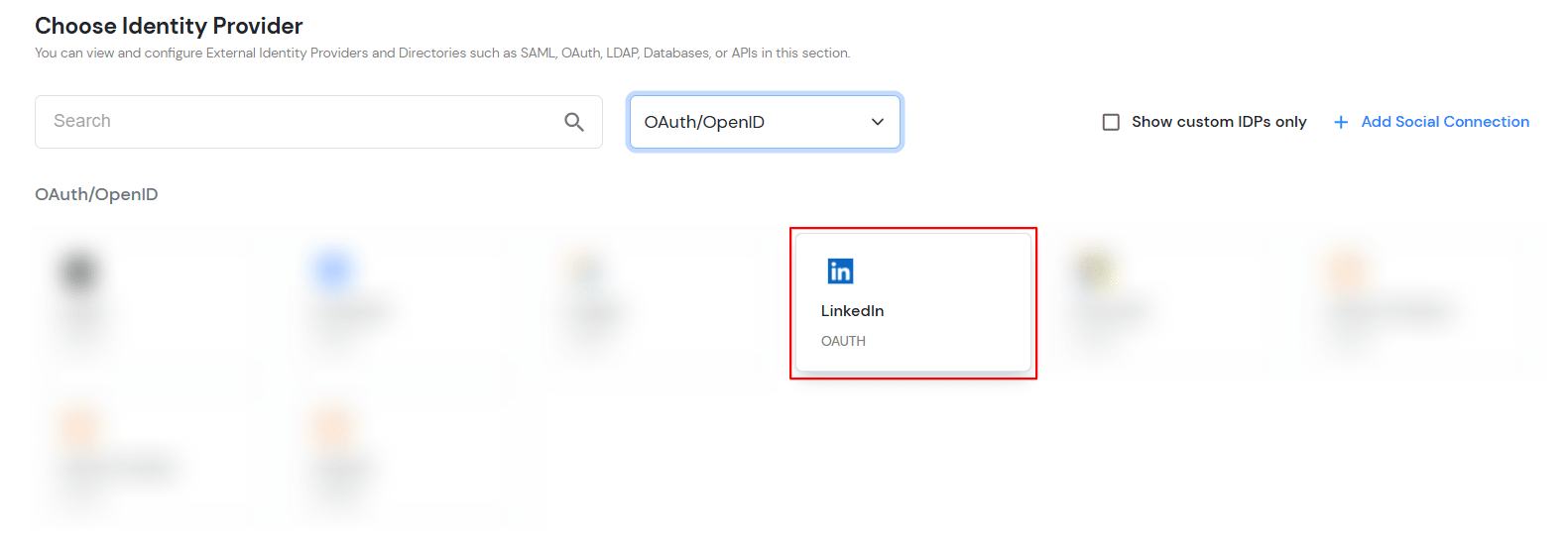 Select OAuth to setup Symfony as IDP : Select LinkedIn OAuth 2.0
