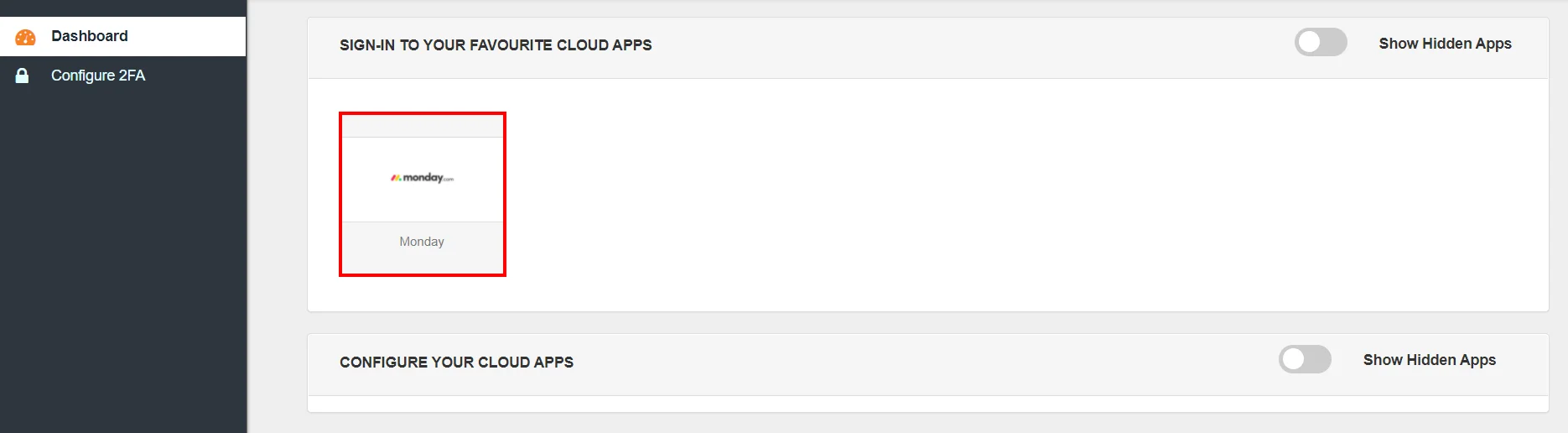 Monday.com Single Sign-On (SSO) manage apps