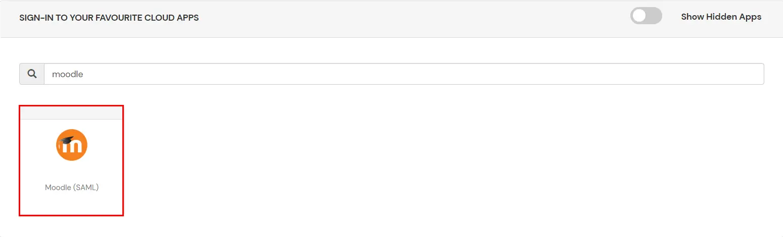 Moodle Single Sign-On (SSO) manage apps