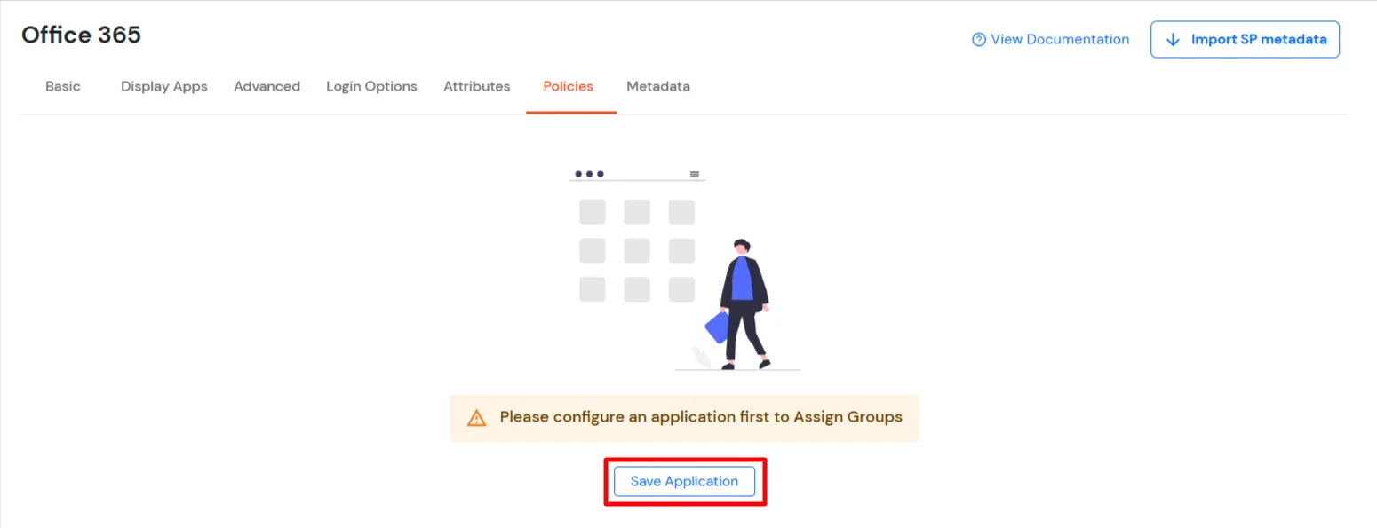Office 365 Single Sign-On (sso) Save the application