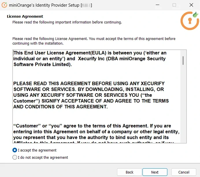 On-Premise IDP Server Windows Accept Policy
