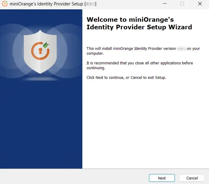 On-Premise IDP Server Windows Next Wizard