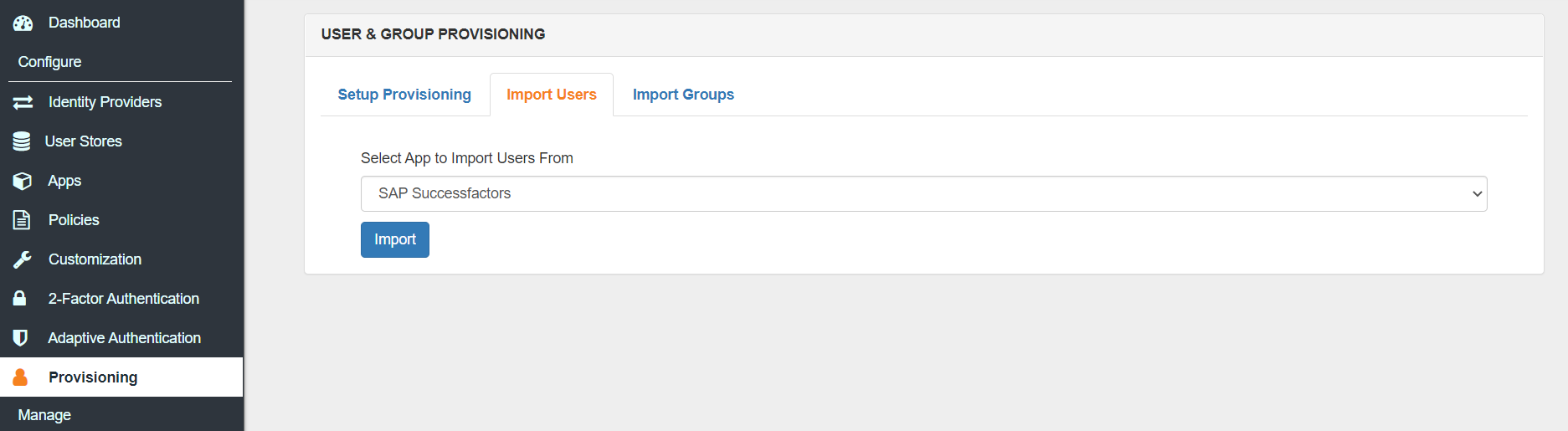 Enable SAP Successfactors Provisioning : Import Users