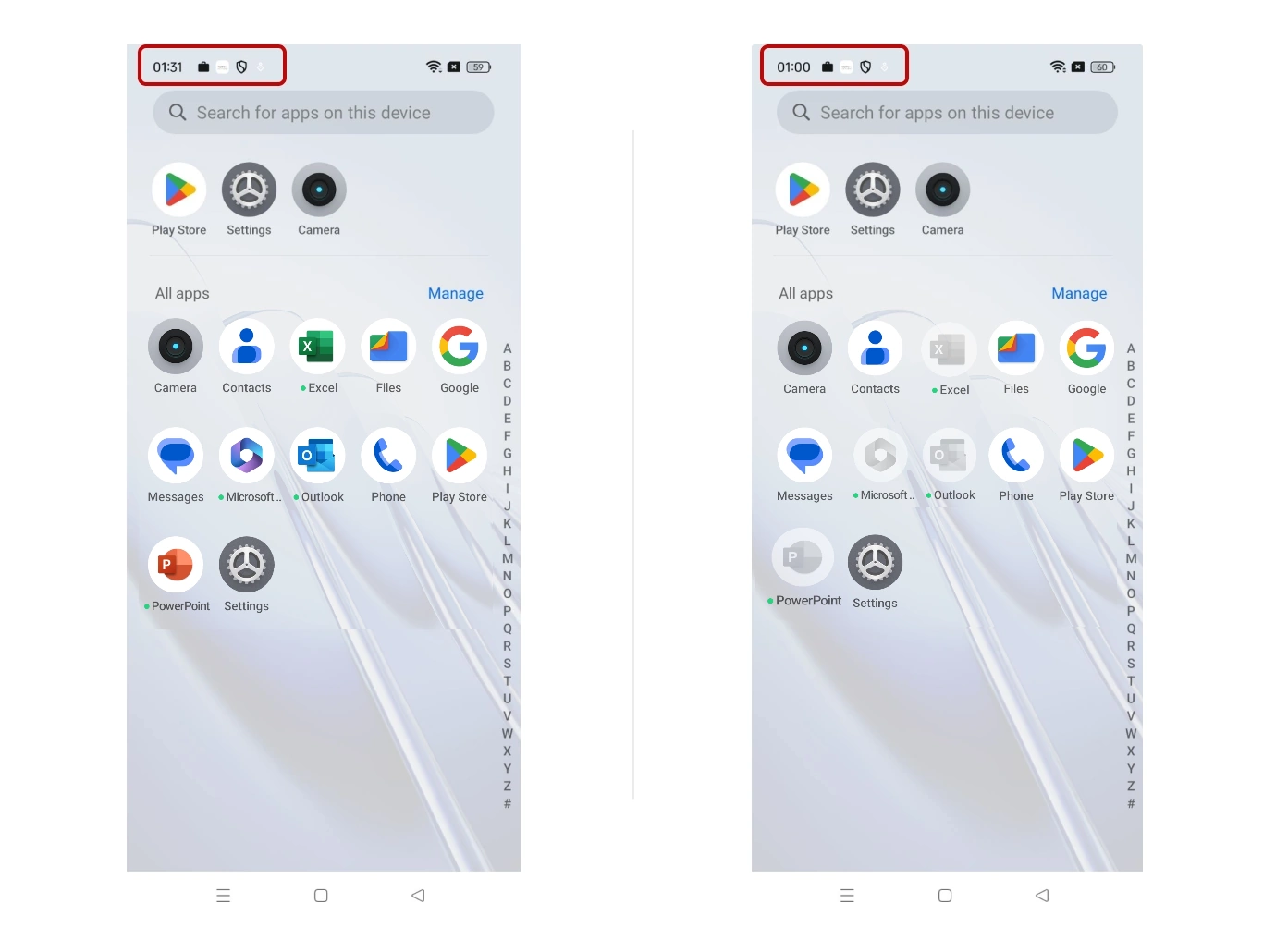 Testing device behaviour for company owned devices