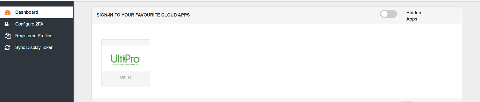 UltiPro Single Sign-On (SSO) manage apps