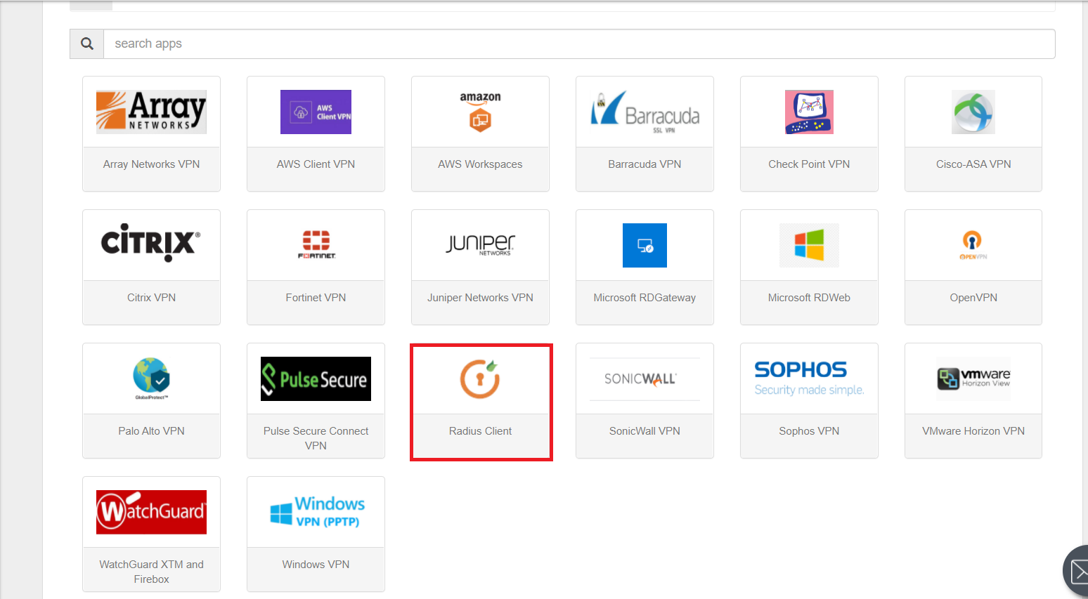 MFA for Meraki Client VPN : Click on Radius Client